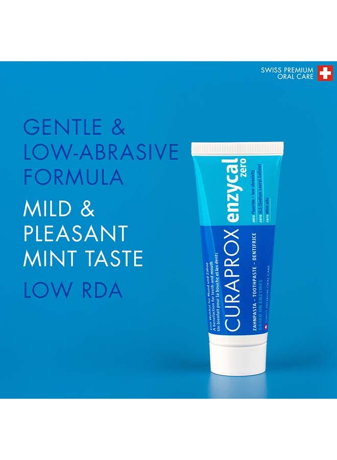 CURAPROX Enzycal Zero Toothpaste | Fluoride-Free, Sls-Free & Menthol-Free Formula | Gentle Oral Care With Natural Enzyme Protection | 75Ml, Made In Switzerland - Image 4